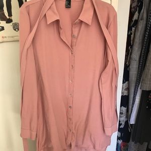 Pink button down shirt/ dress